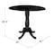 International Concepts Round 42 in Round Dual Drop Leaf Pedestal Table, 35.5 inH, Black, 42 W, 42 L, 35.5 in H, Wood K46-42DPT-6B - alternate 6
